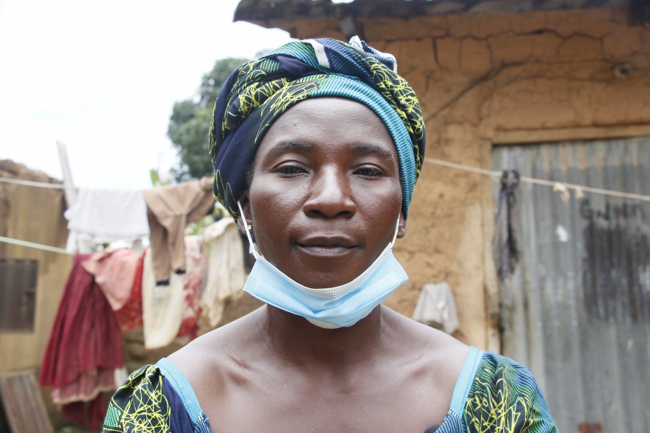 African woman with mask